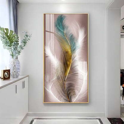 Abstract Feather Premium Acrylic Vertical Wall Art