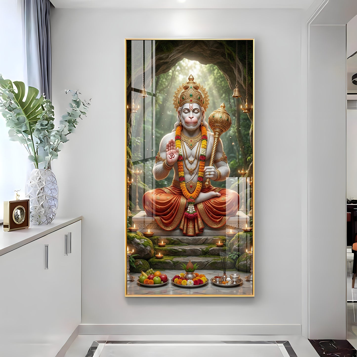 Divine God Hanuman Ji Premium Acrylic Vertical Wall Art