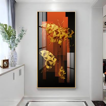 Golden Butterfly Premium Acrylic Vertical Wall Art