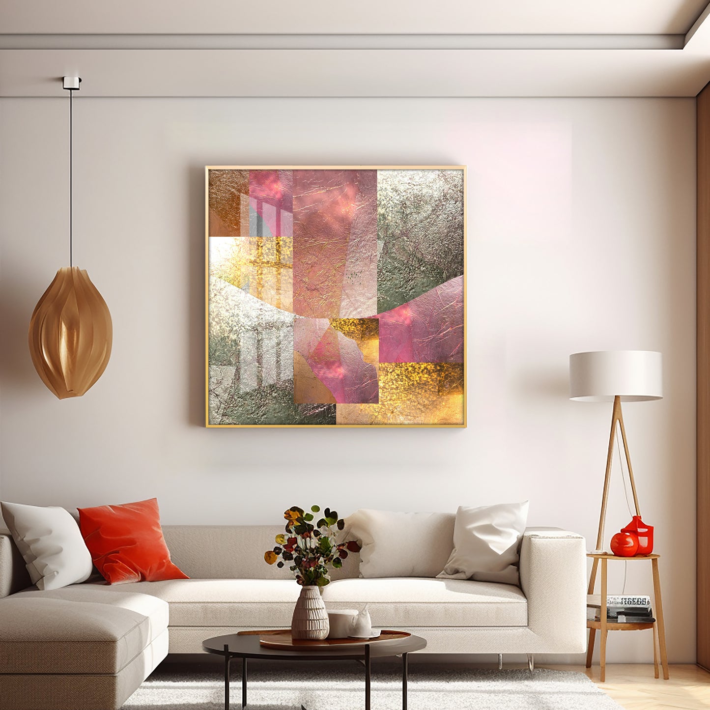 Gold Bronze Silver Patina Vintage Premium Acrylic Square Wall Art