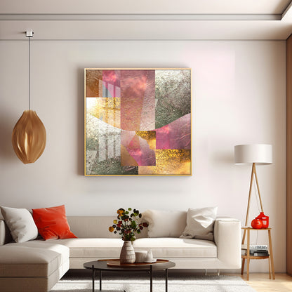 Gold Bronze Silver Patina Vintage Premium Acrylic Square Wall Art