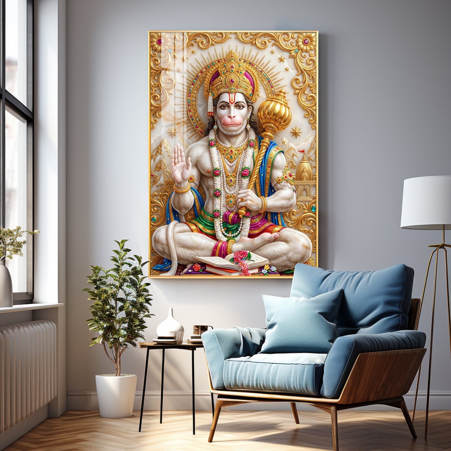 Divine Lord Hanuman Ji Premium Acrylic Vertical Wall Art