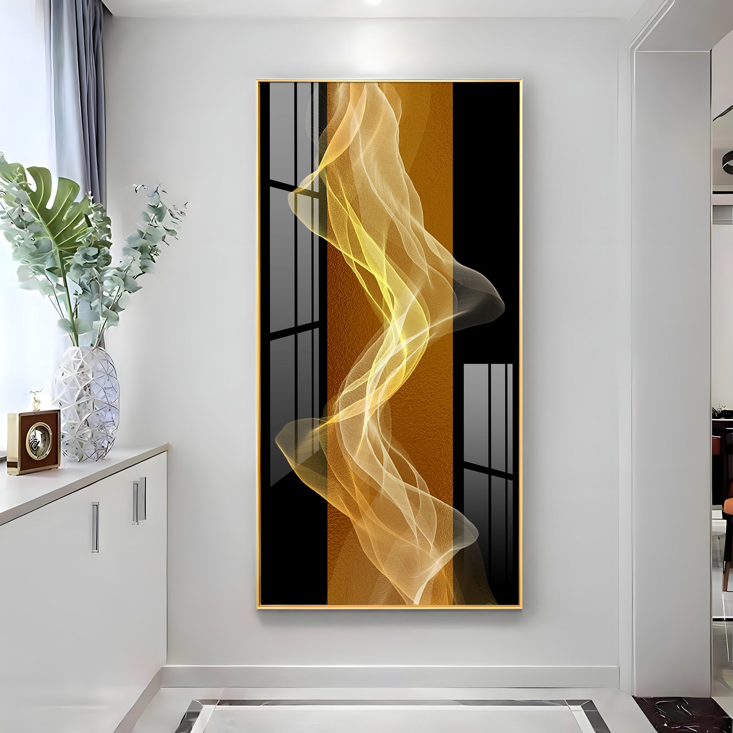 Energetic Etheric Waves Premium Acrylic Vertical Wall Art