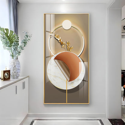 Golden Elegance Premium Acrylic Vertical Wall Art