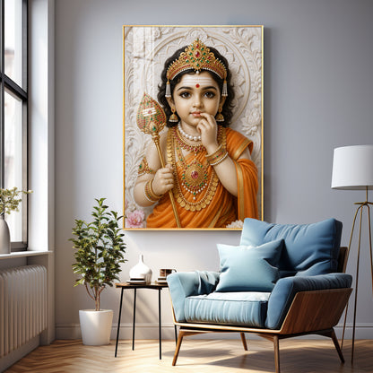 Bala Murugan Premium Acrylic Vertical Wall Art