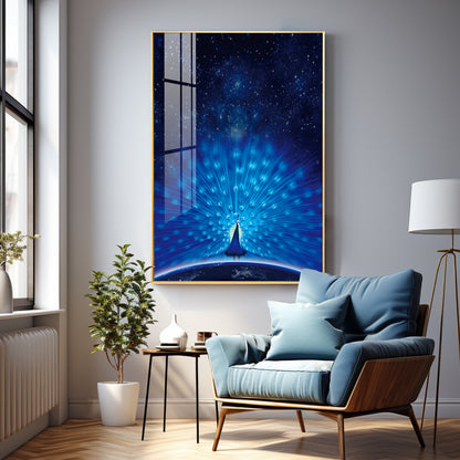 Mystic Peacock Premium Acrylic Vertical Wall Art