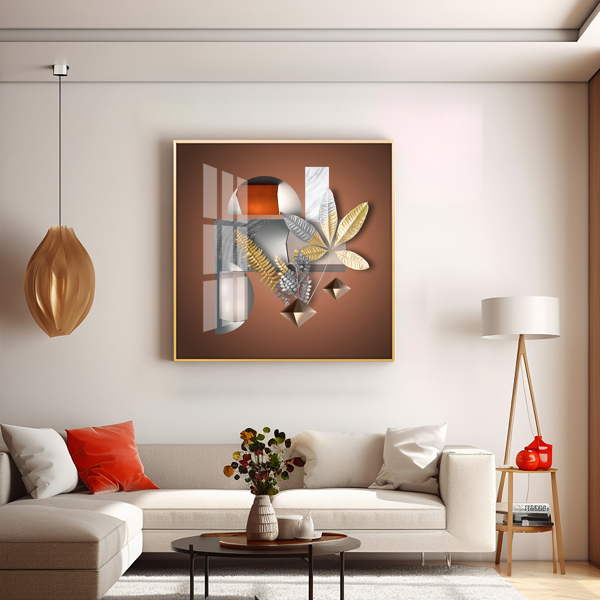 Nature's Luxe Harmony Premium Acrylic Square Wall Art