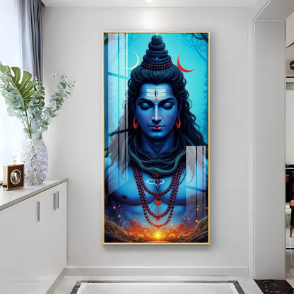 Lord Shiva Premium Acrylic Vertical Wall Art
