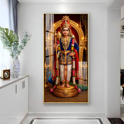 Depicting Lord Murugan Premium Acrylic Vertical Wall Art
