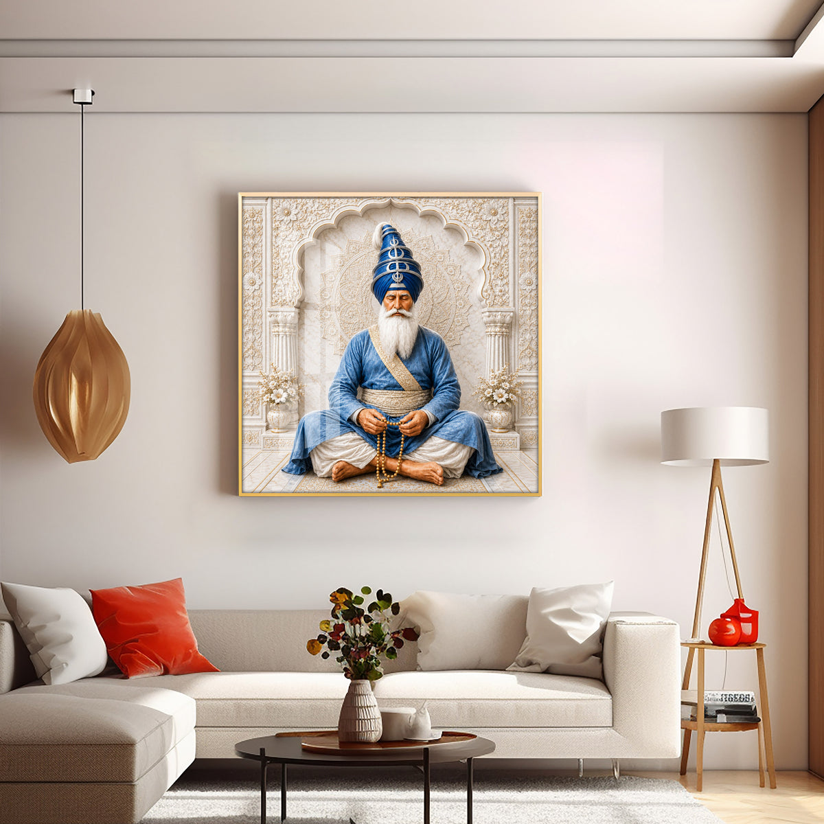 Baba Deep Singh Ji Premium Acrylic Square Wall Art