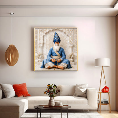 Baba Deep Singh Ji Premium Acrylic Square Wall Art