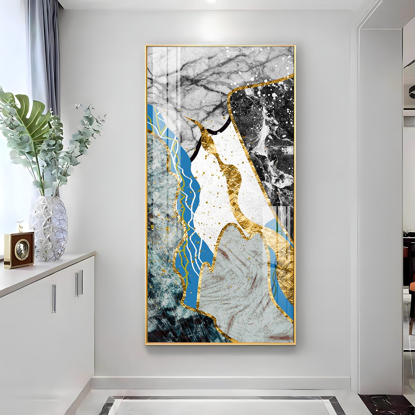 Blue Bliss Wave Premium Acrylic Vertical Wall Art
