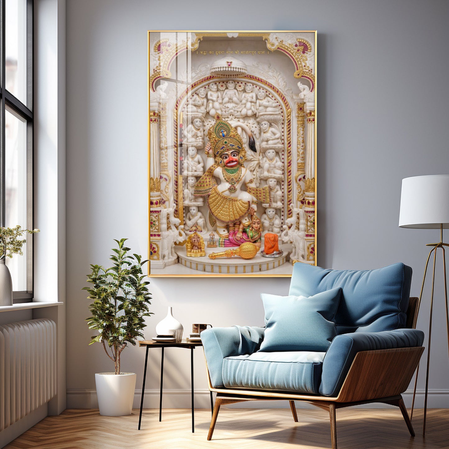 Shri Kashtbhanjan Hanuman Premium Acrylic Vertical Wall Art