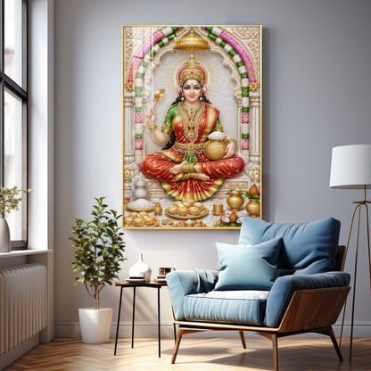Goddess Annapurna Premium Acrylic Vertical Wall Art