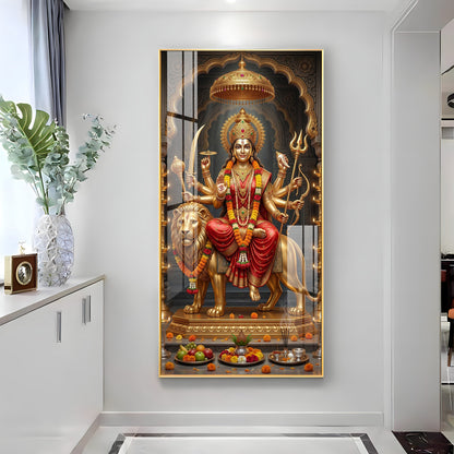 Maa Durga Blessing Premium Acrylic Vertical Wall Art