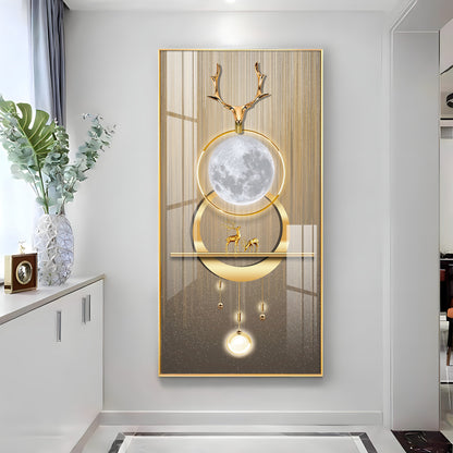 Deer Beneath the Moon Premium Acrylic Vertical Wall Art