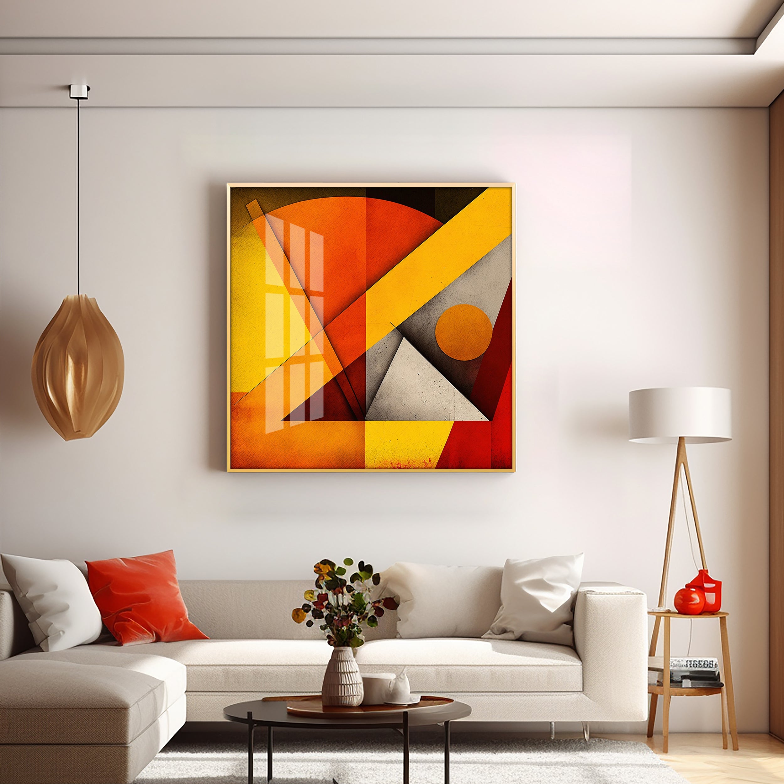 Colored Geometric Premium Acrylic Square Wall Art