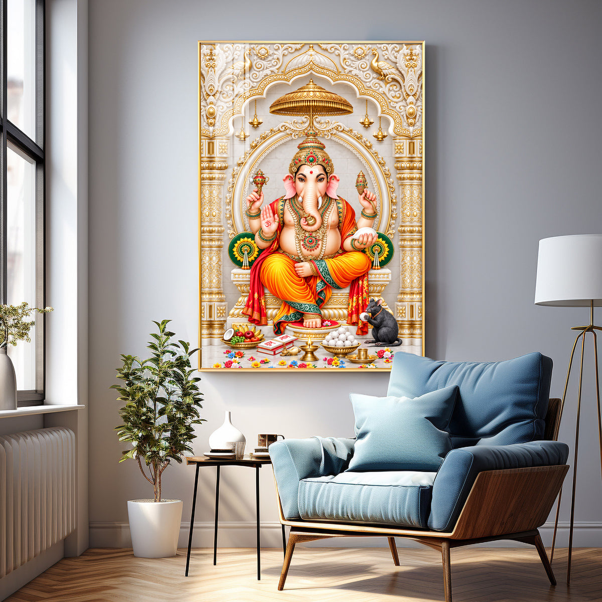 Siddhivinayak Premium Acrylic Vertical Wall Art