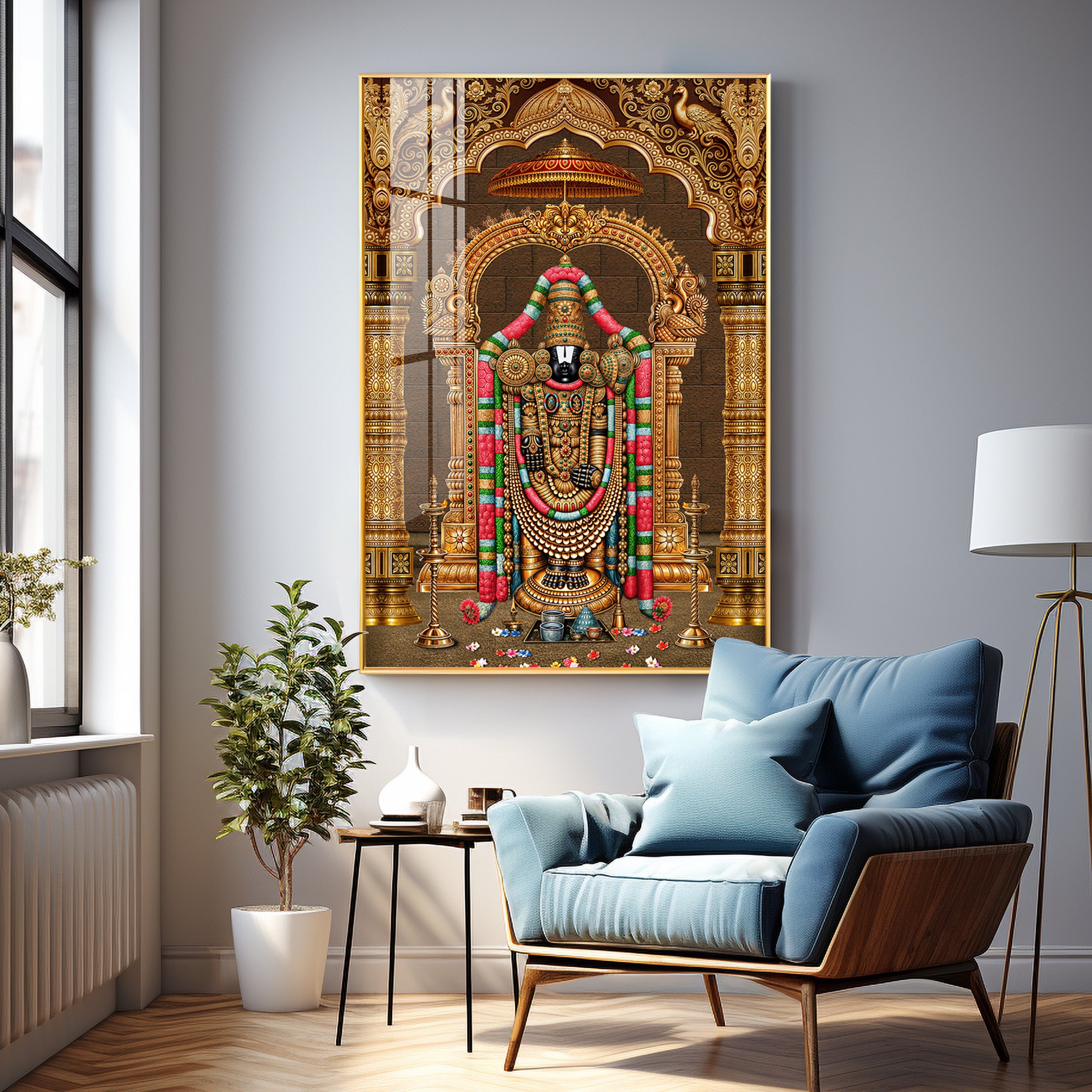 God Tirupati Balaji Premium Acrylic Vertical Wall Art