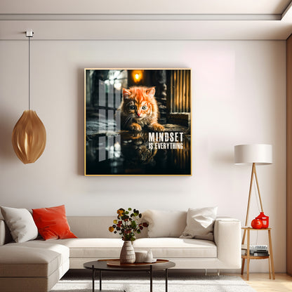 Mindset Is Everything Motivational Premium Acrylic Square Wall Art