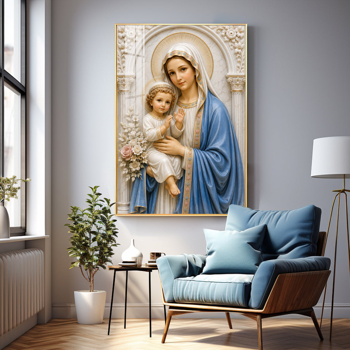 Divine Mother Mary Premium Acrylic Vertical Wall Art