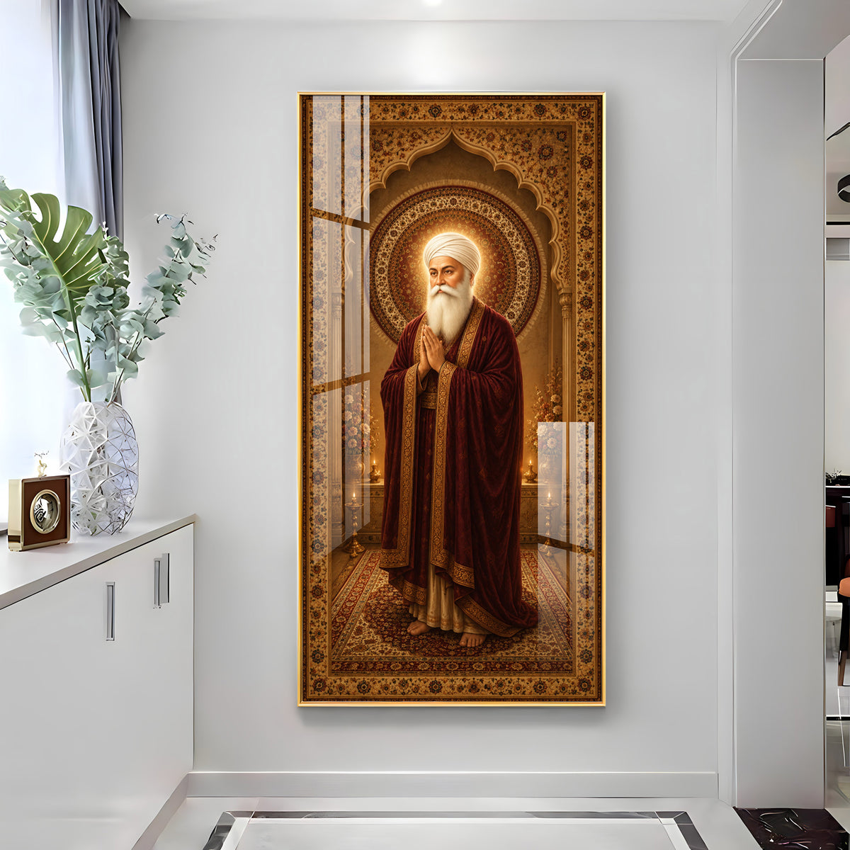 Spiritual Guru Nanak Dev Ji Premium Acrylic Vertical Wall Art