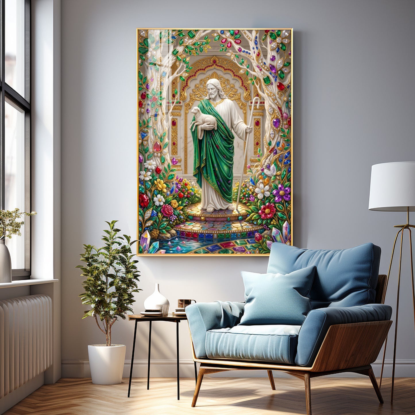 Depicts Jesus Premium Acrylic Vertical Wall Art