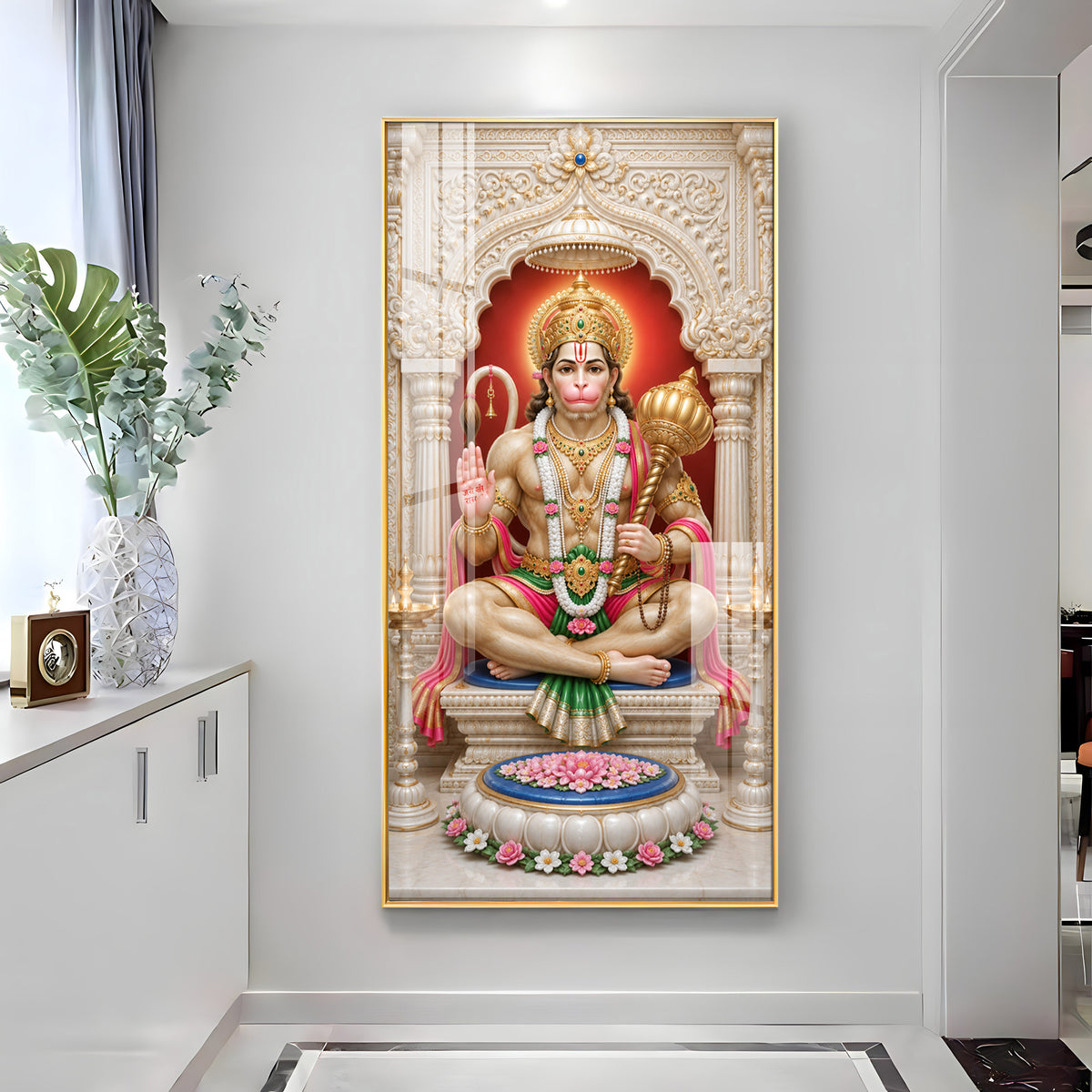 Divine Hanuman Ji Premium Acrylic Vertical Wall Art