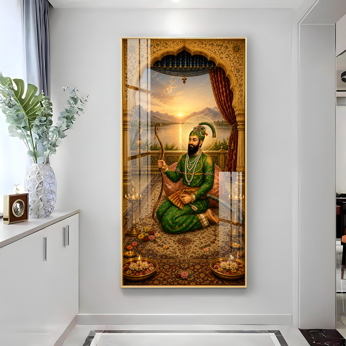 Sacred Guru Gobind Singh Ji Royal Courtyard Premium Acrylic Vertical Wall Art