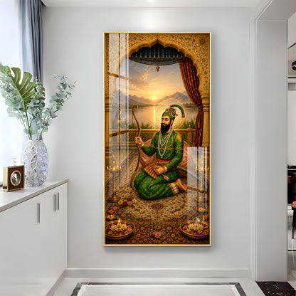Sacred Guru Gobind Singh Ji Royal Courtyard Premium Acrylic Vertical Wall Art
