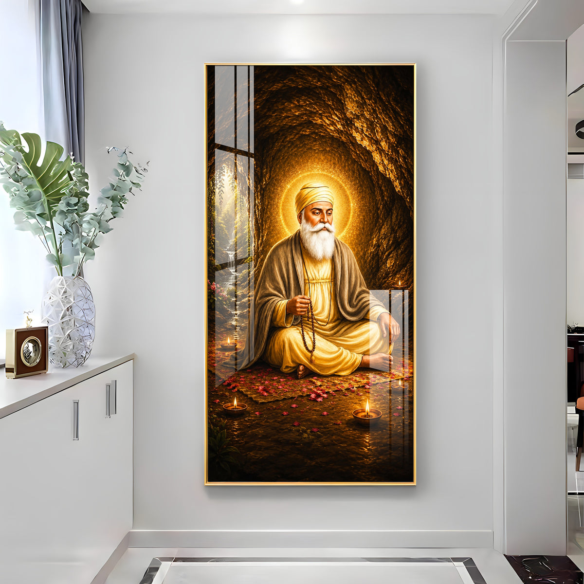 Divine Guru Nanak Dev Ji Premium Acrylic Vertical Wall Art