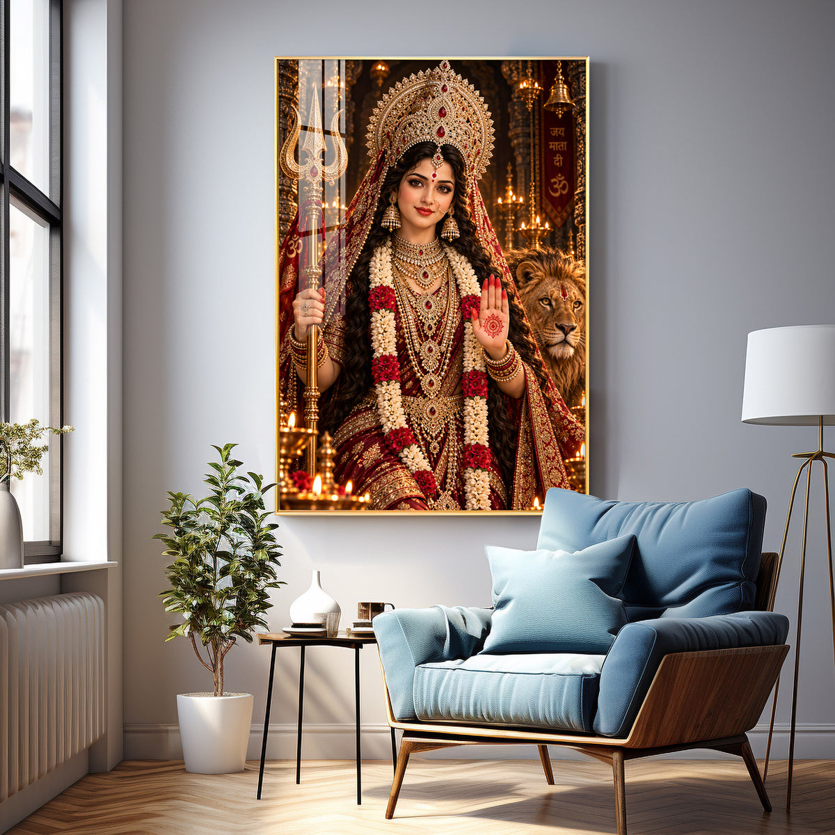 Durga Maa Premium Acrylic Vertical Wall Art