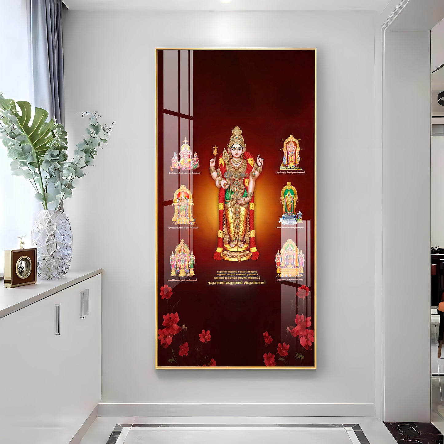 Thiruchendur Lord Murugan Premium Acrylic Vertical Wall Art
