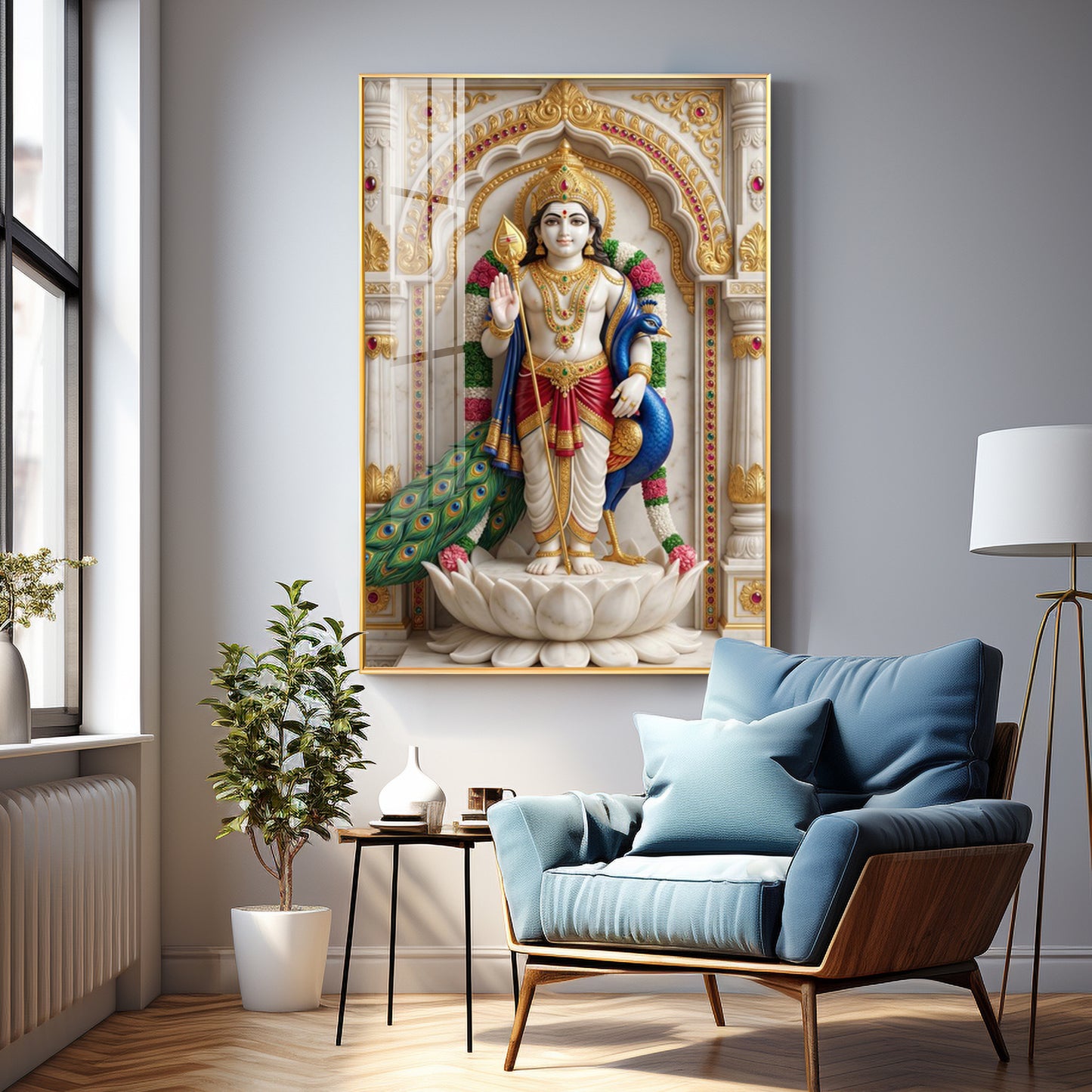 Lord Muruga Ji Premium Acrylic Vertical Wall Art