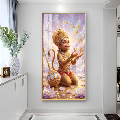 Bal Hanuman Ji Premium Acrylic Vertical Wall Art
