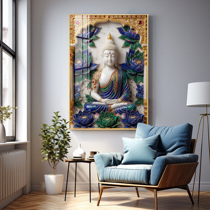 Radiance of Inner Peace of Buddha Premium Acrylic Vertical Wall Art