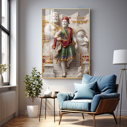 Shivaji Maharaj Premium Acrylic Vertical Wall Art