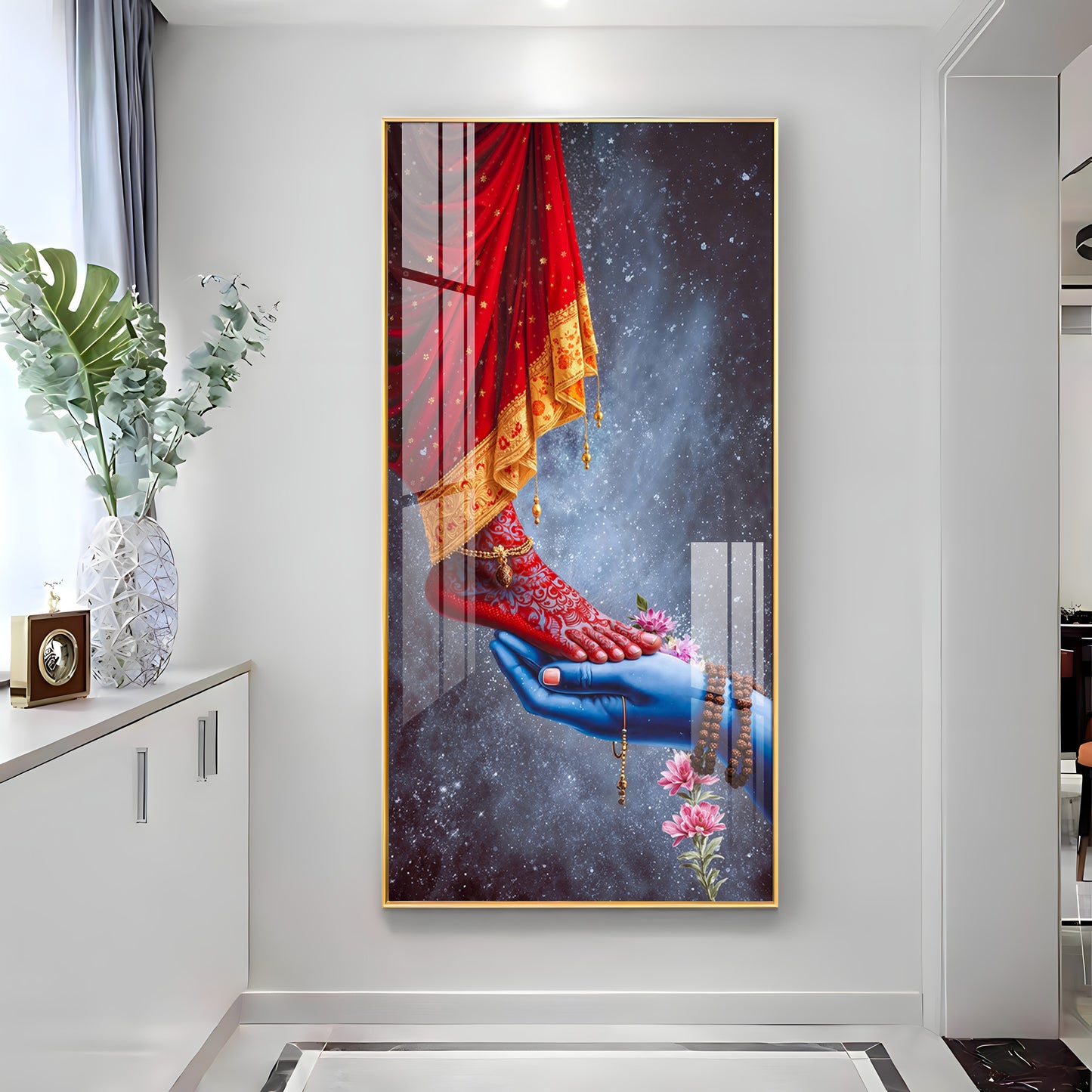 Feet Of Shri Parvati With Shiv Ji Hand Premium Acrylic Vertical Wall Art