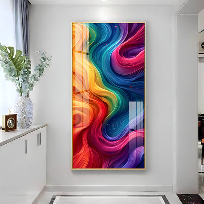 Color Swirl Abstract Premium Acrylic Vertical Wall Art