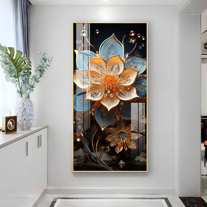 Floral Hallway Harmony Premium Acrylic Vertical Wall Art