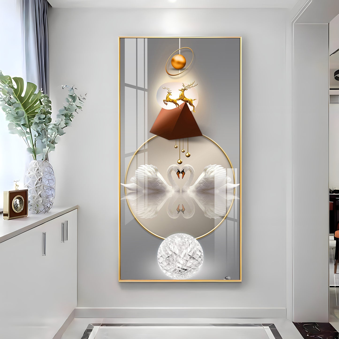 Reflective Elegance Premium Acrylic Vertical Wall Art