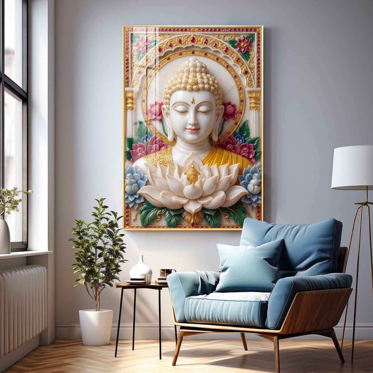 Inner Radiance Peace Of Buddha Premium Acrylic Vertical Wall Art