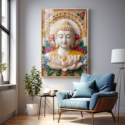 Inner Radiance Peace Of Buddha Premium Acrylic Vertical Wall Art