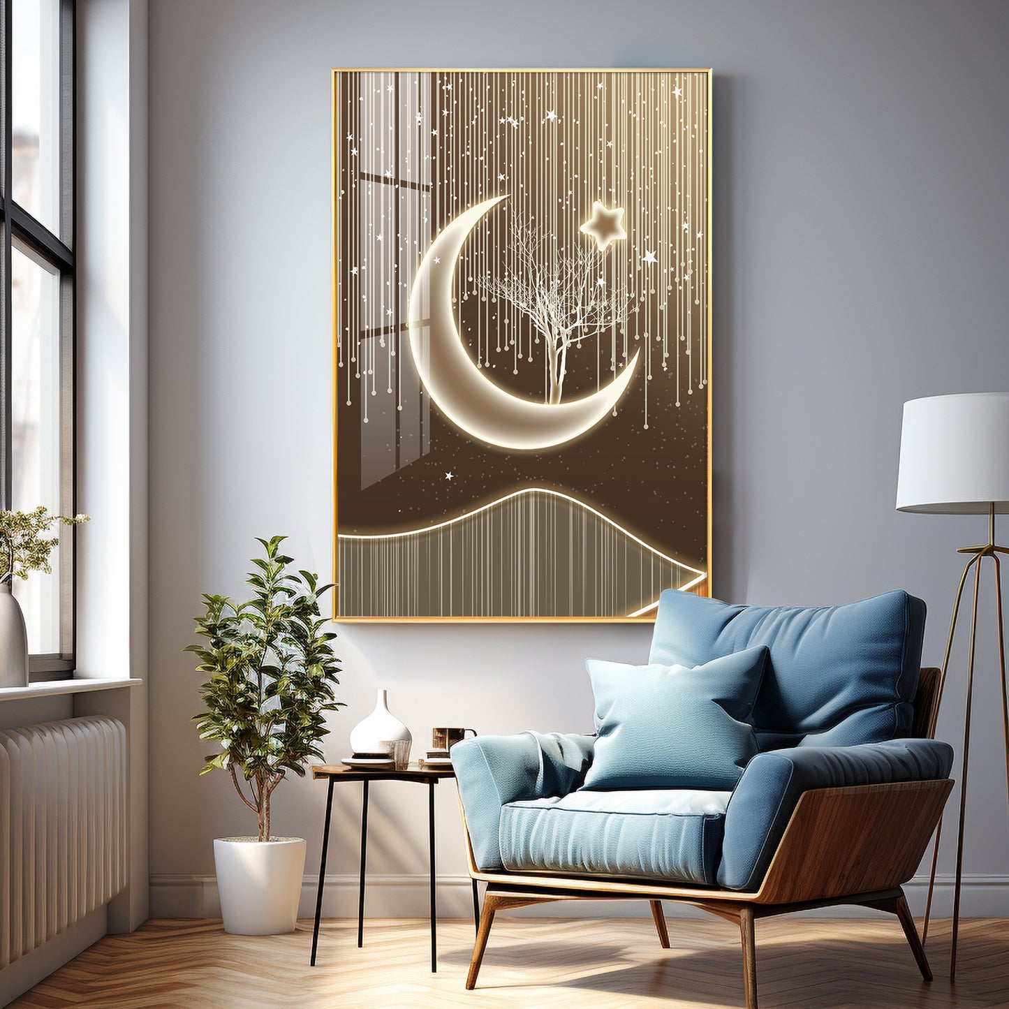 Half Moon Premium Acrylic Vertical Wall Art