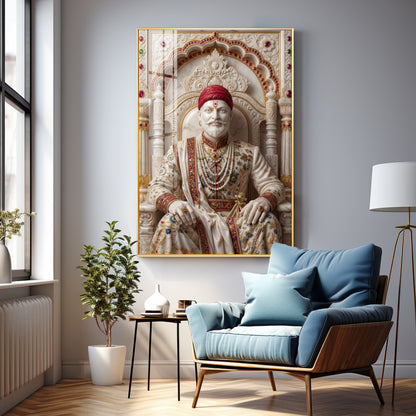 Royal Chhatrapati Shivaji Maharaj Premium Acrylic Vertical Wall Art