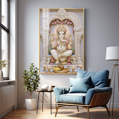 Sacred Lord Ganesha Premium Acrylic Vertical Wall Art
