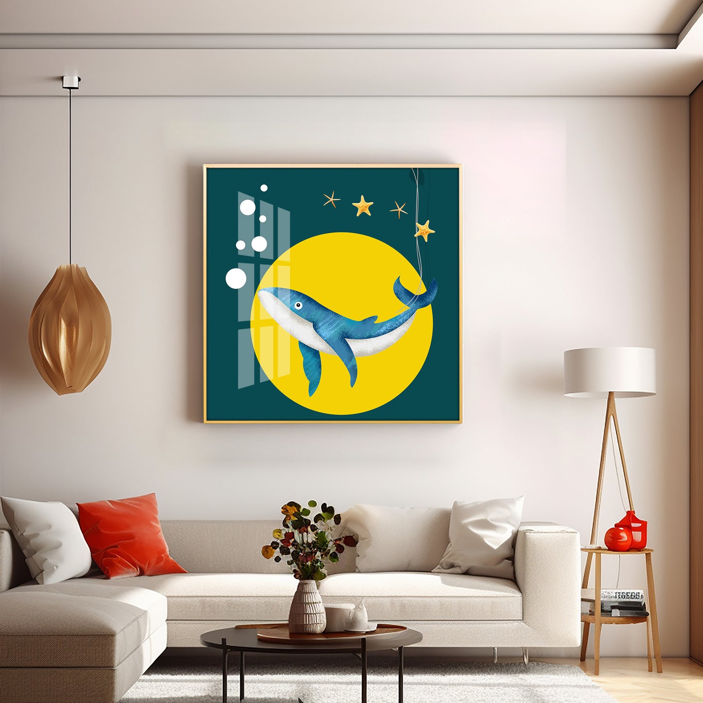 Whale Ocean Premium Acrylic Square Wall Art