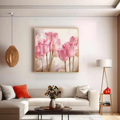 Tulip Flower Premium Acrylic Square Wall Art