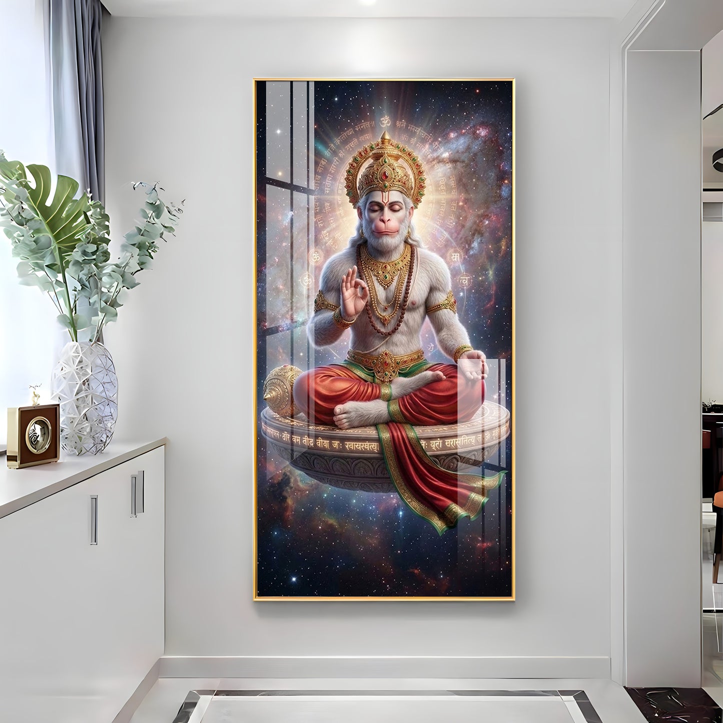 Hanuman in the Cosmos Premium Acrylic Vertical Wall Art