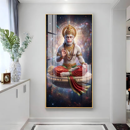 Hanuman in the Cosmos Premium Acrylic Vertical Wall Art